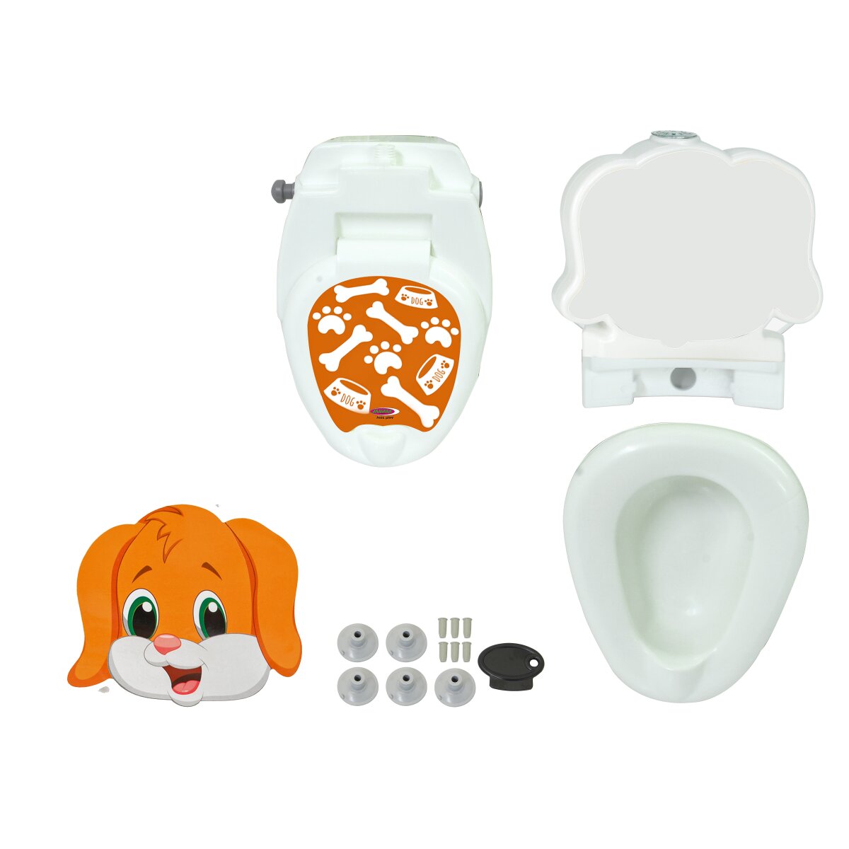 JAMARA My little toilet dog with flushing sound and toilet paper holder