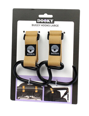 Dooky Buggy Hook Large 2pcs Beige