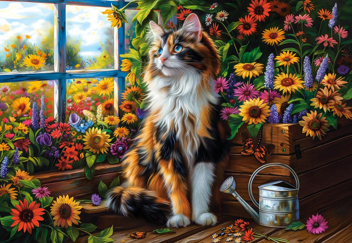 KIDEK pussel - Blooming Cat Meditation, 1000-bitar