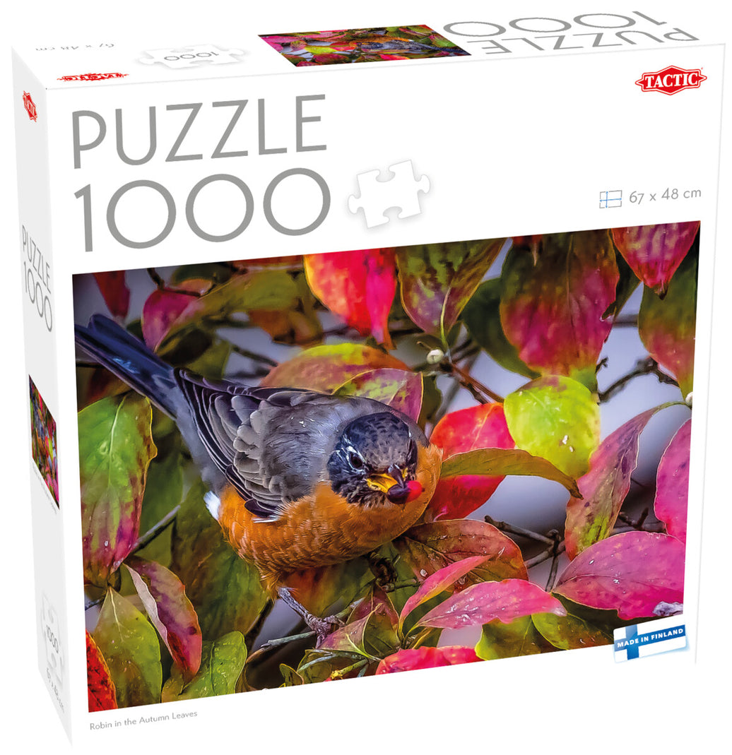 Tactic 1000 pcs puzzle: Robin in Autumn Leaves