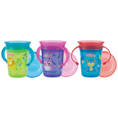 Nuby Twin handle 360° Wonder Cup Print 240ml 6m+