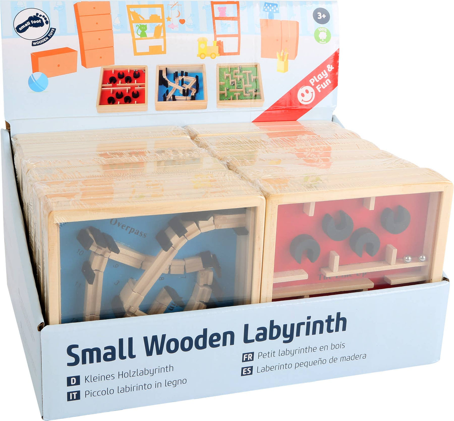 small foot Display Liten trä labyrint | displayer | trä