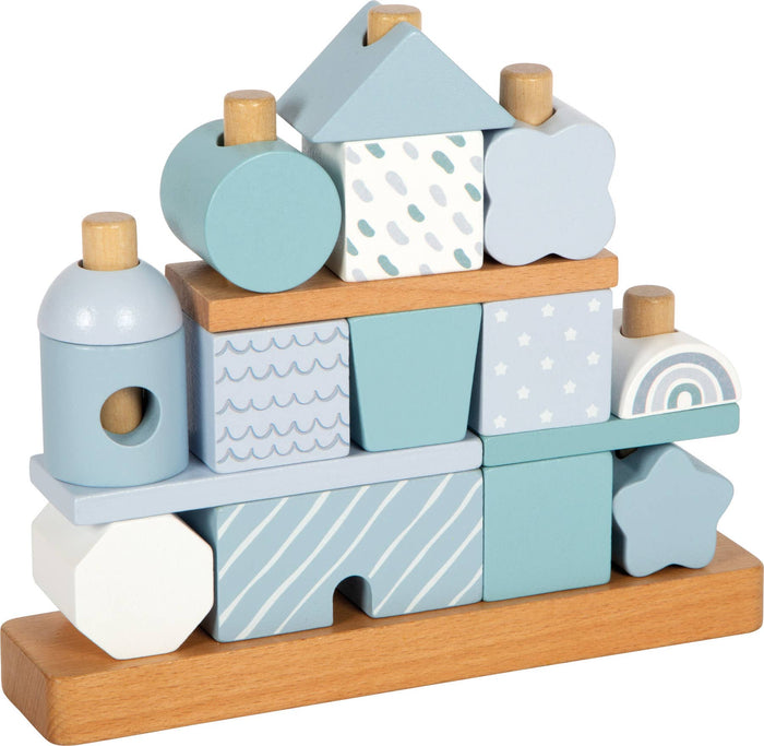 small foot Stapelhus i trä blå