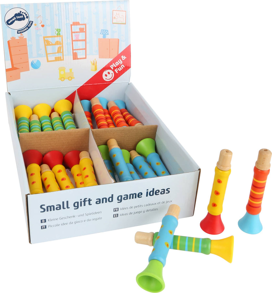 small foot Färgglada trätrumpeter