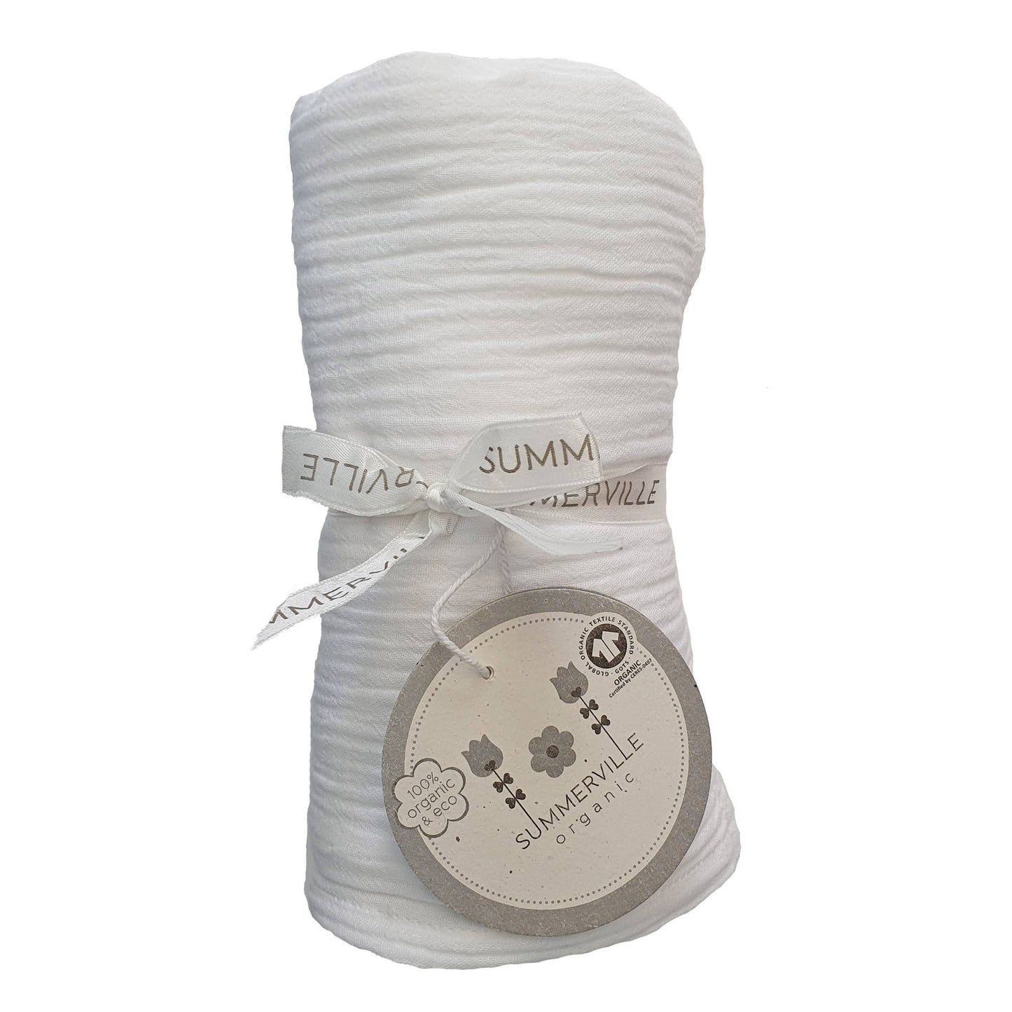 Ekologisk Baby Crinkle Swaddle Vit