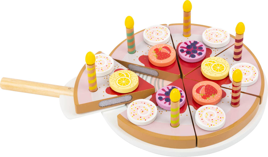 small foot Träfödelsedagstårta med ljus