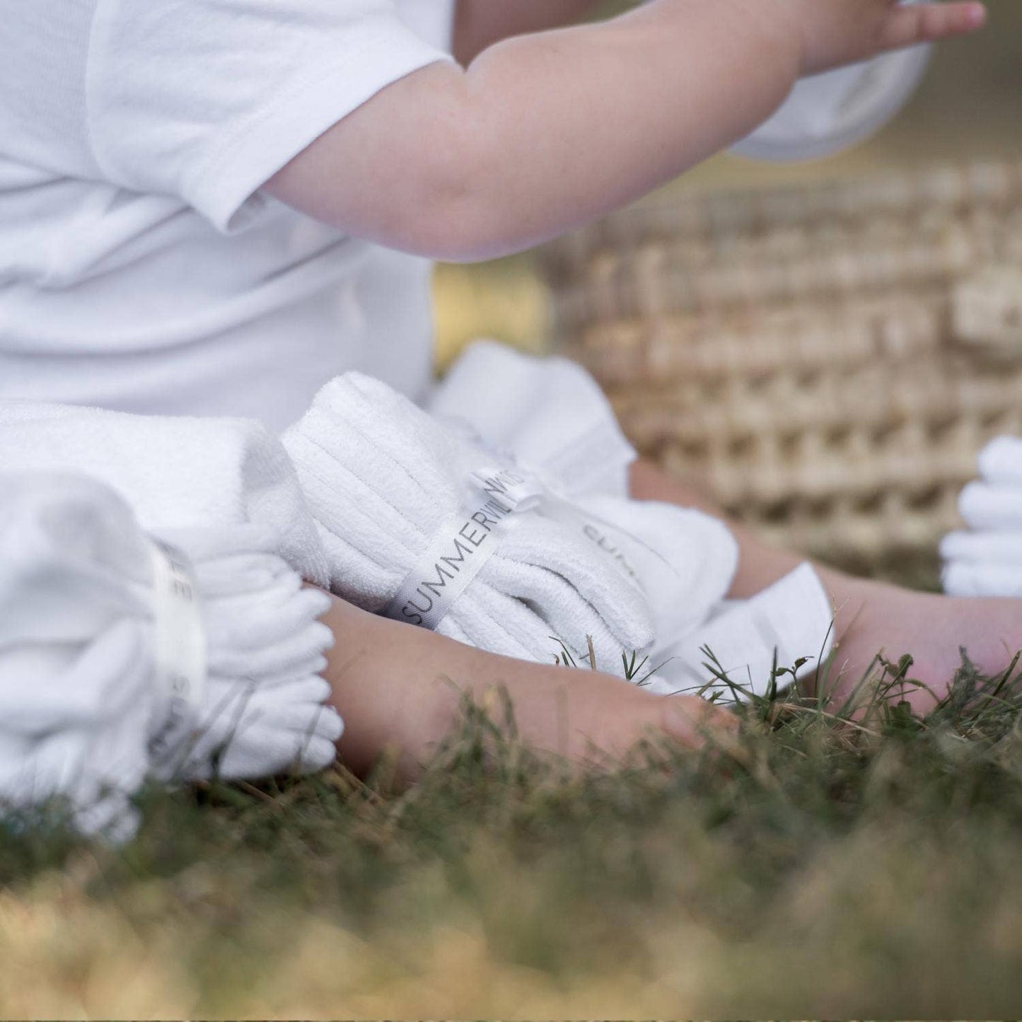 Ekologiska Babytvättdukar Vit 5-pack