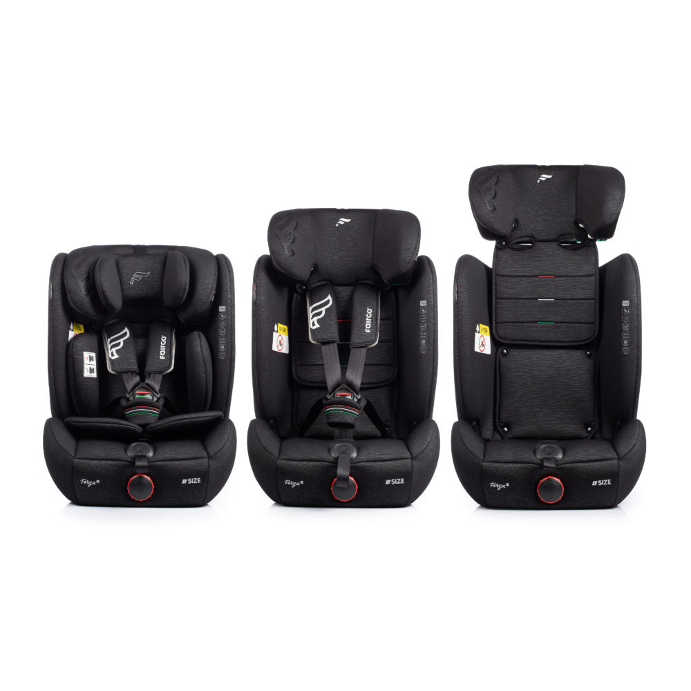 Fairgo Forza i-Size bilbarnstol 76-150 cm - Black Sand