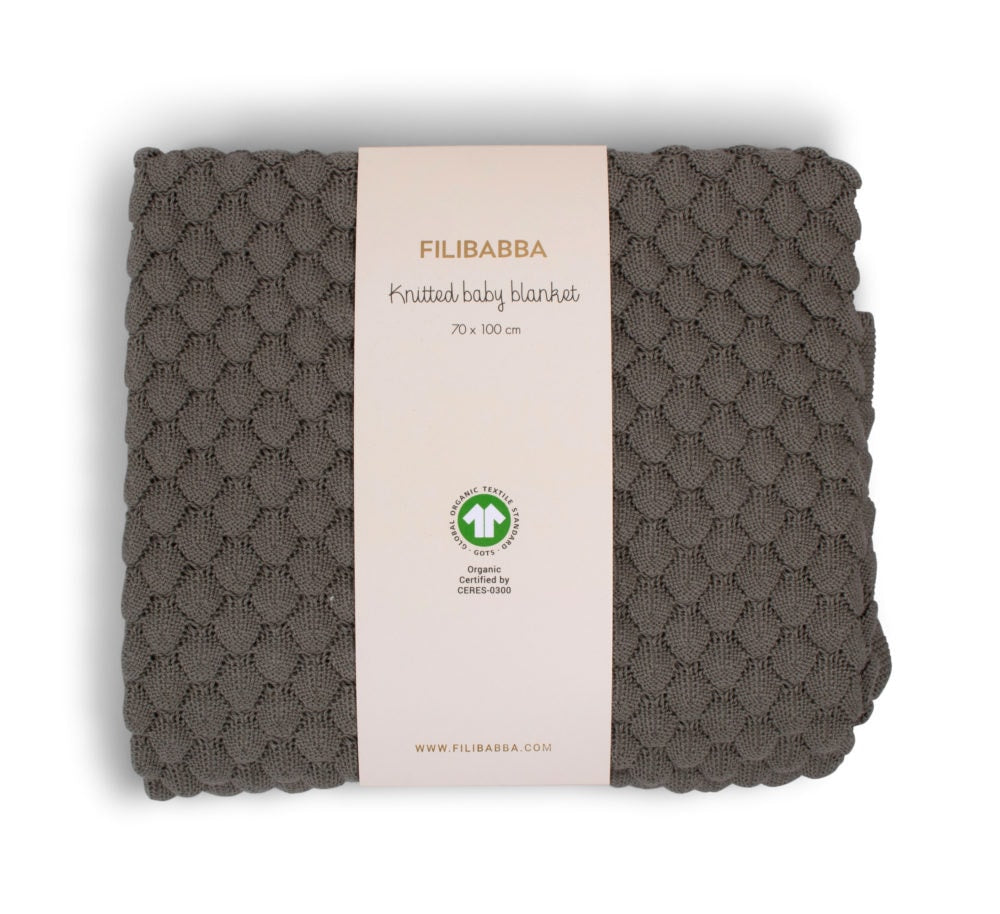 Filibabba Knitted Baby Blanket GOTS
