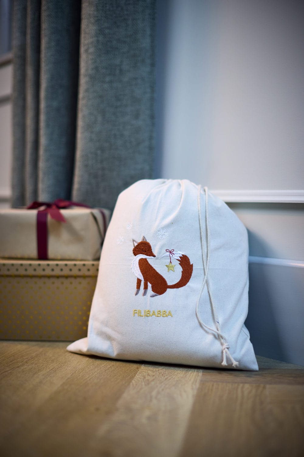 Filibabba Broderad Presentpåse Fox