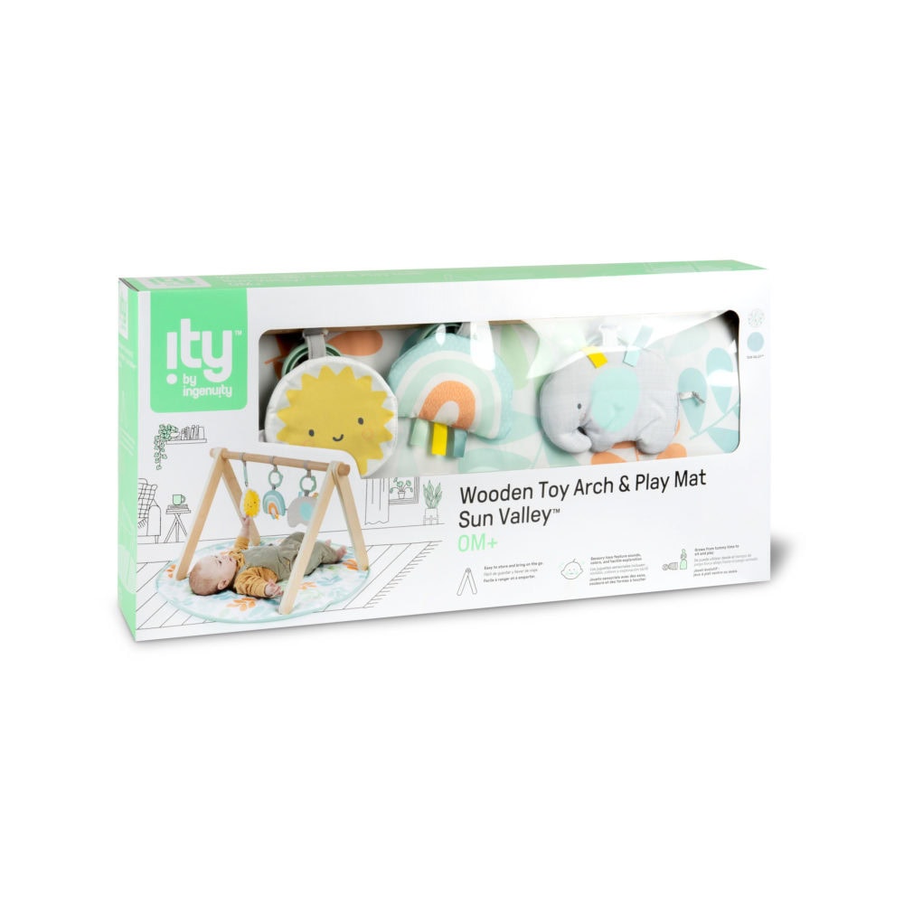 Babygym - Ingenuity Sun Valley Träleksaksbåge & Lekmatta