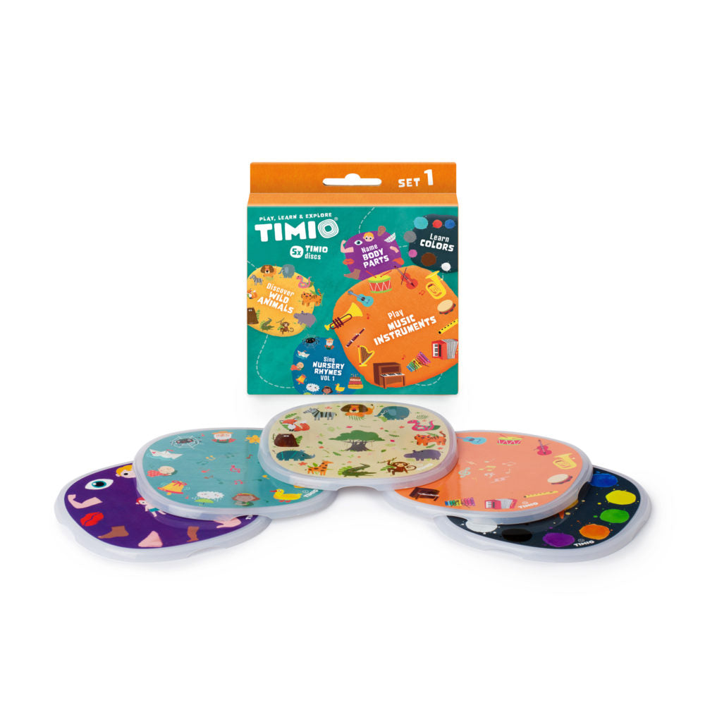 TIMIO Disc Set 1 - Wild Animals, Nursery Rhymes, Colours, Musical and Body Parts