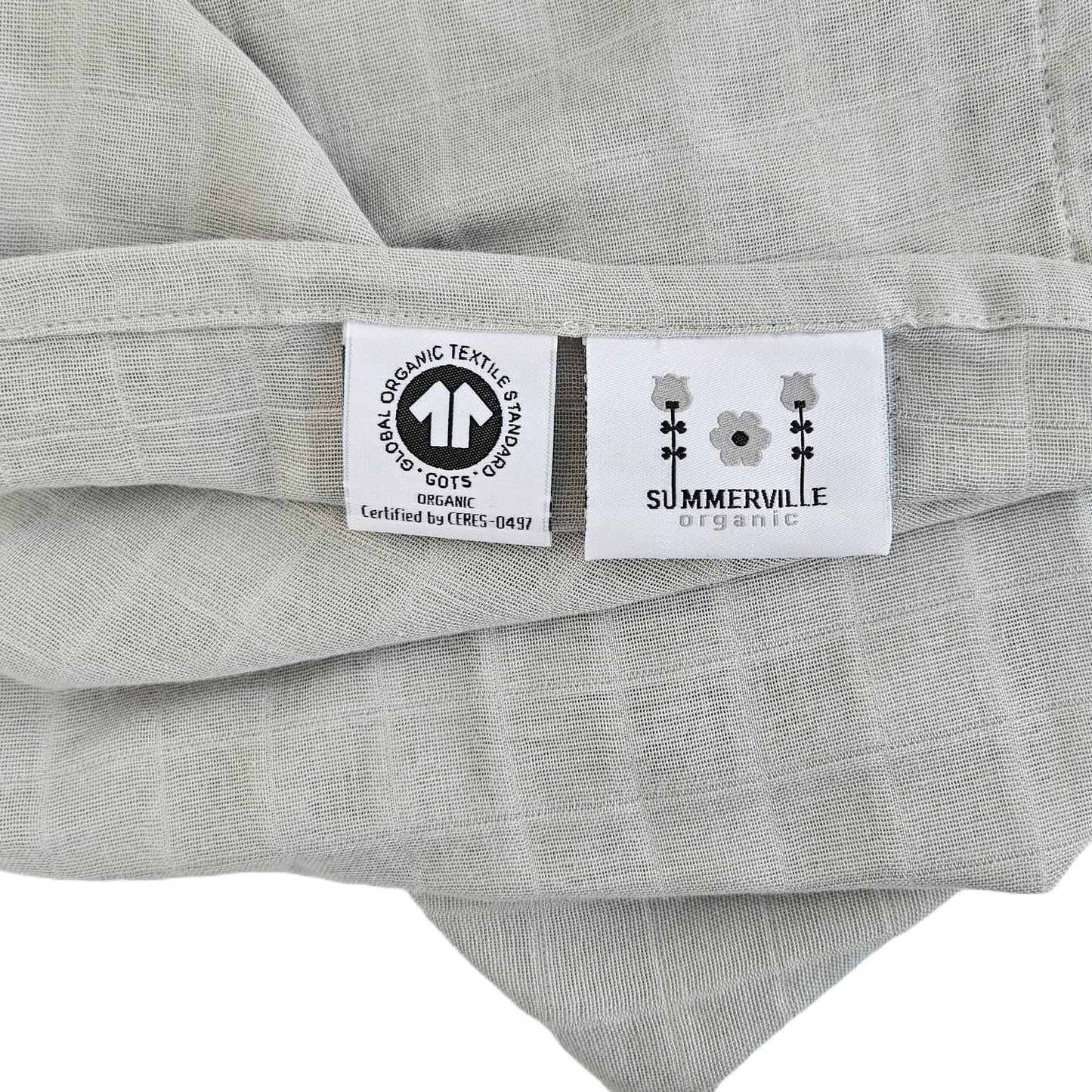 Summerville organic Babyfilt i muslin silvergrå GOTS