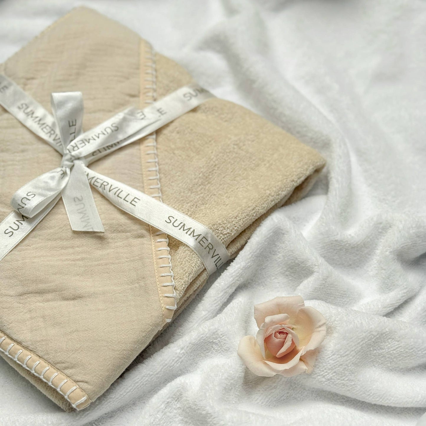 Huvhandduk Crinkle Sandshell Ekologisk Bomull