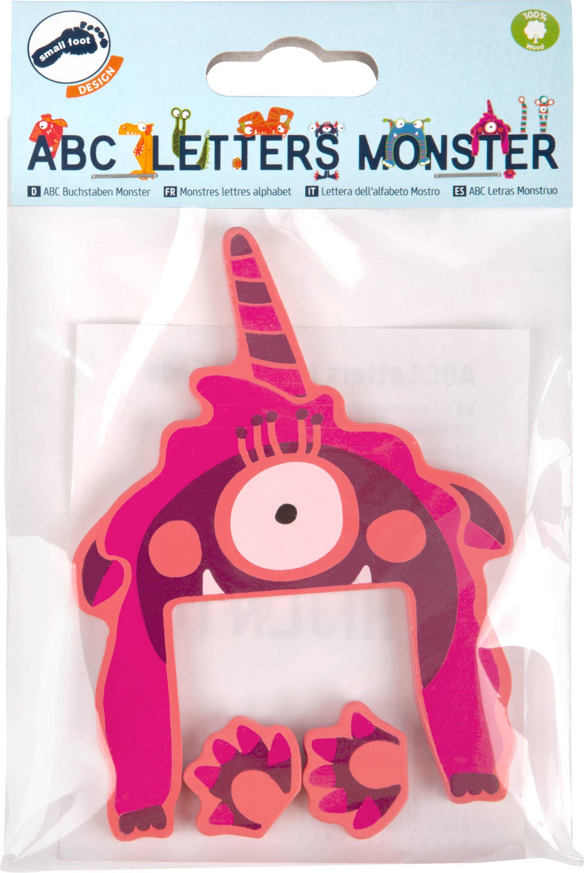 small foot ABC bokstäver Monster Gaga | brev tåg | trä