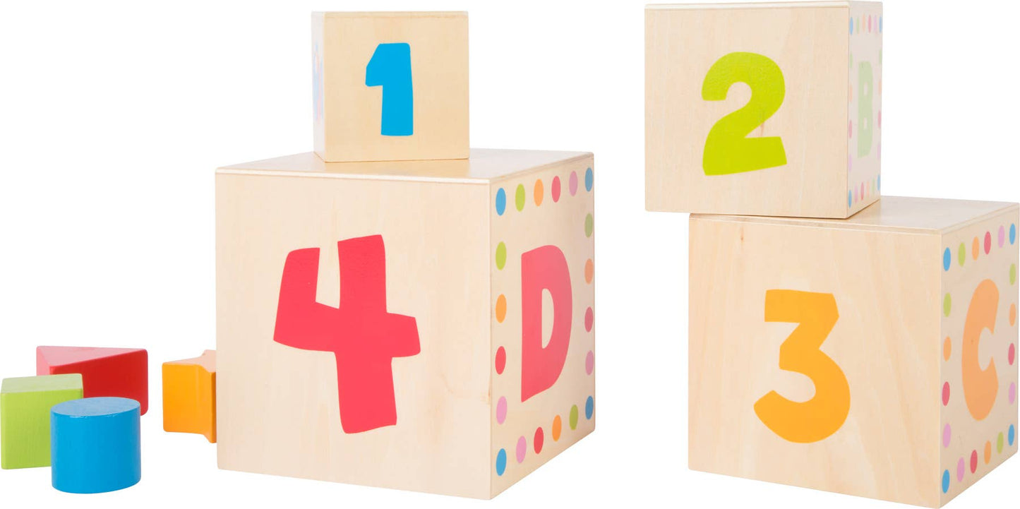 small foot small foot ABC Stacking Dice | Plug-in-spel | Trä