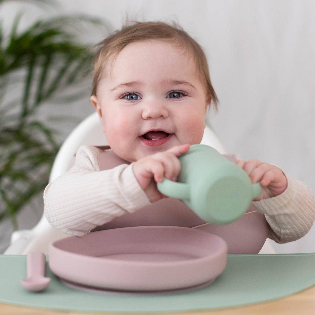 Summerville organic tallrik och sked silikon