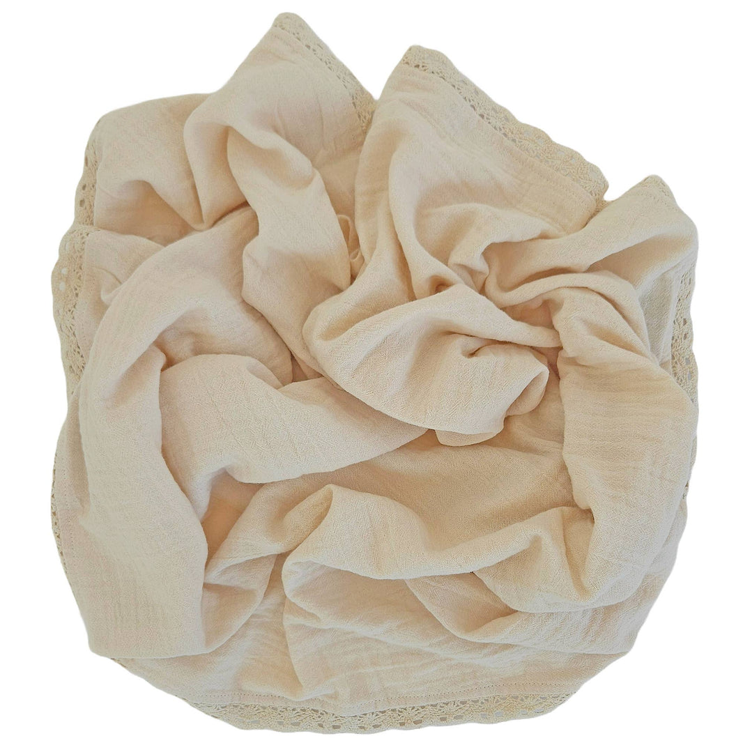 Summerville organic babyfilt med spetskant