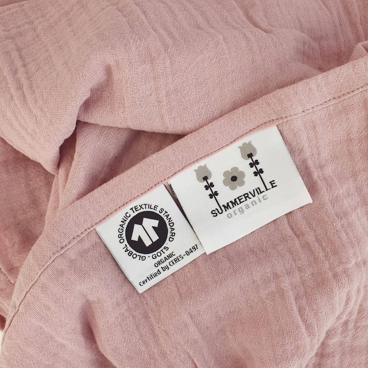 Summerville organic Ekologisk Baby Prasslande Swaddle Blek Malva