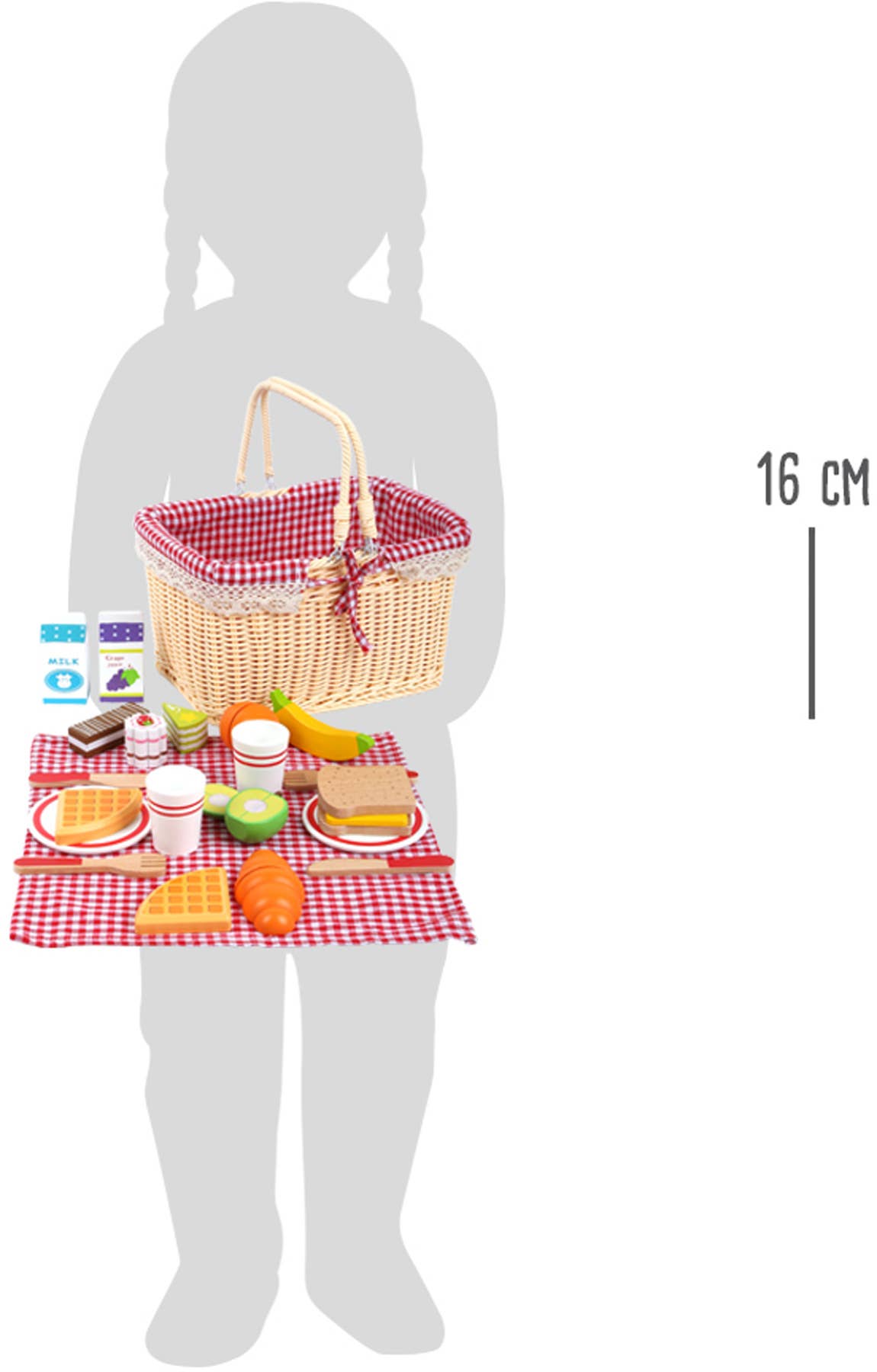small foot Frukost picknick korg | rulle leksak | trä