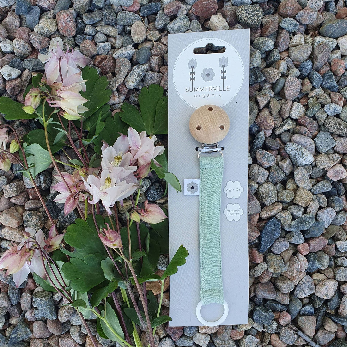 Summerville organic Ekologisk Nappklämma Muslin Cameo Grön
