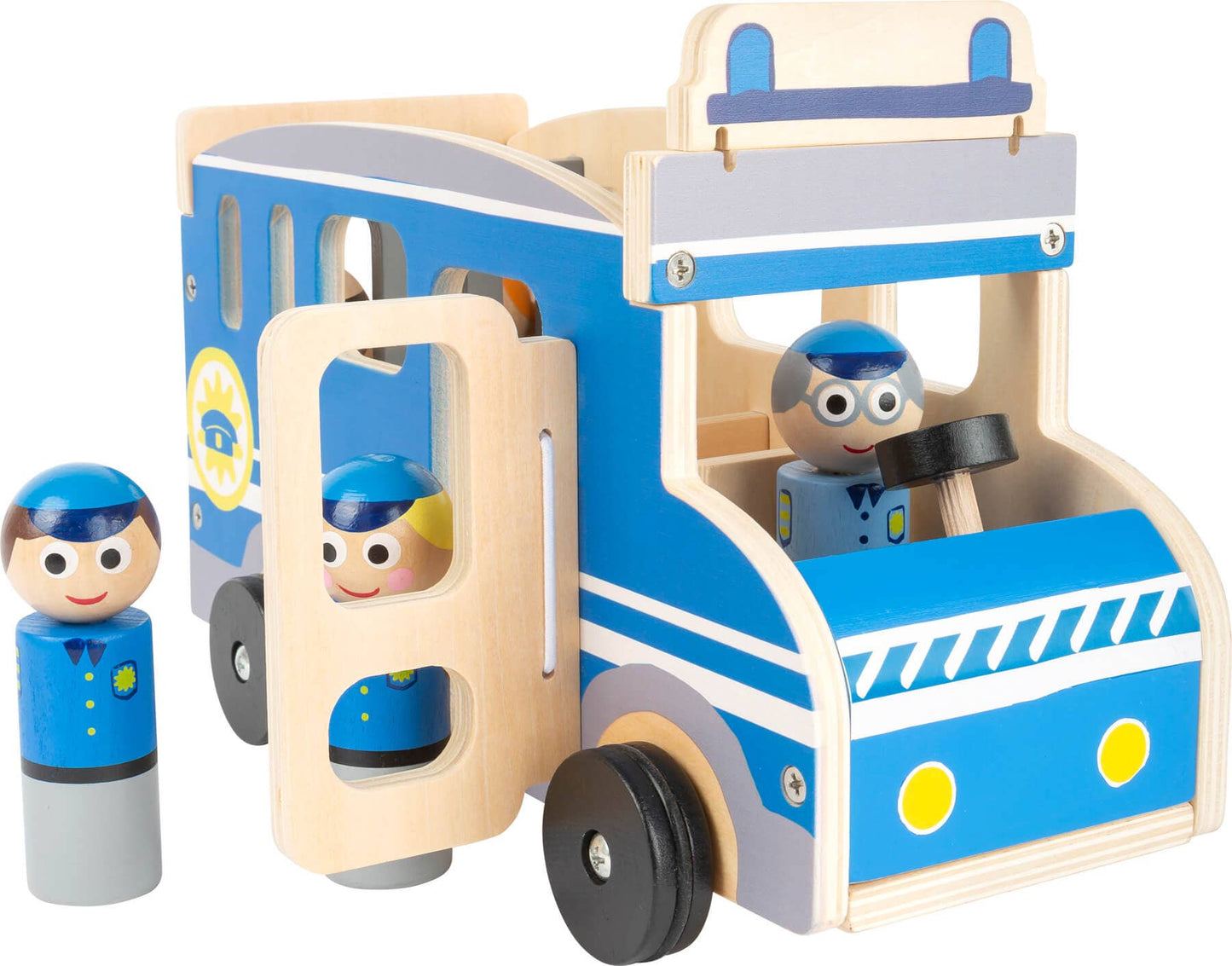 small foot Play Car Police Bus XL | Parkeringsgarage och fordon | Trä