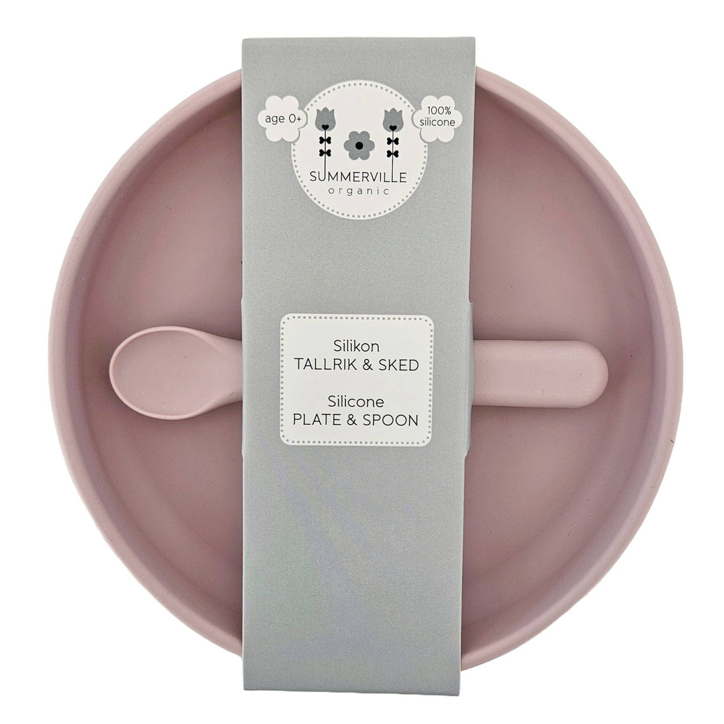 Summerville organic tallrik och sked silikon