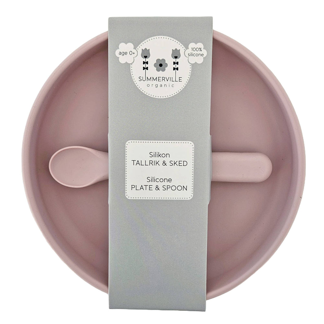 Summerville organic tallrik och sked silikon