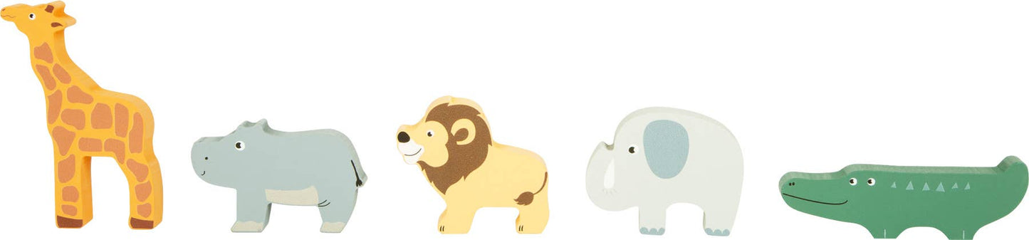 small foot small foot ”Safari” leksaksbil plug-in spel | motorik leksak | trä