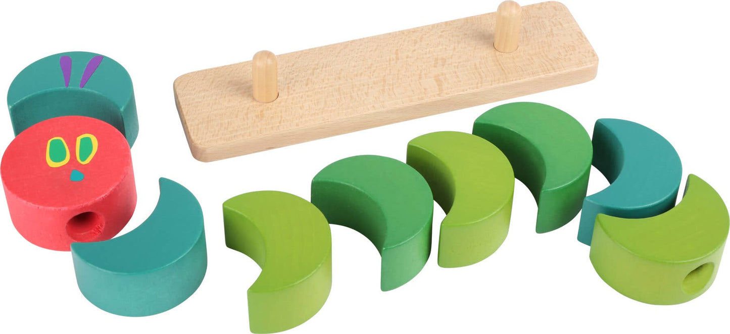 small foot The Very Hungry Caterpillar stapling spel | pedagogisk leksak | trä