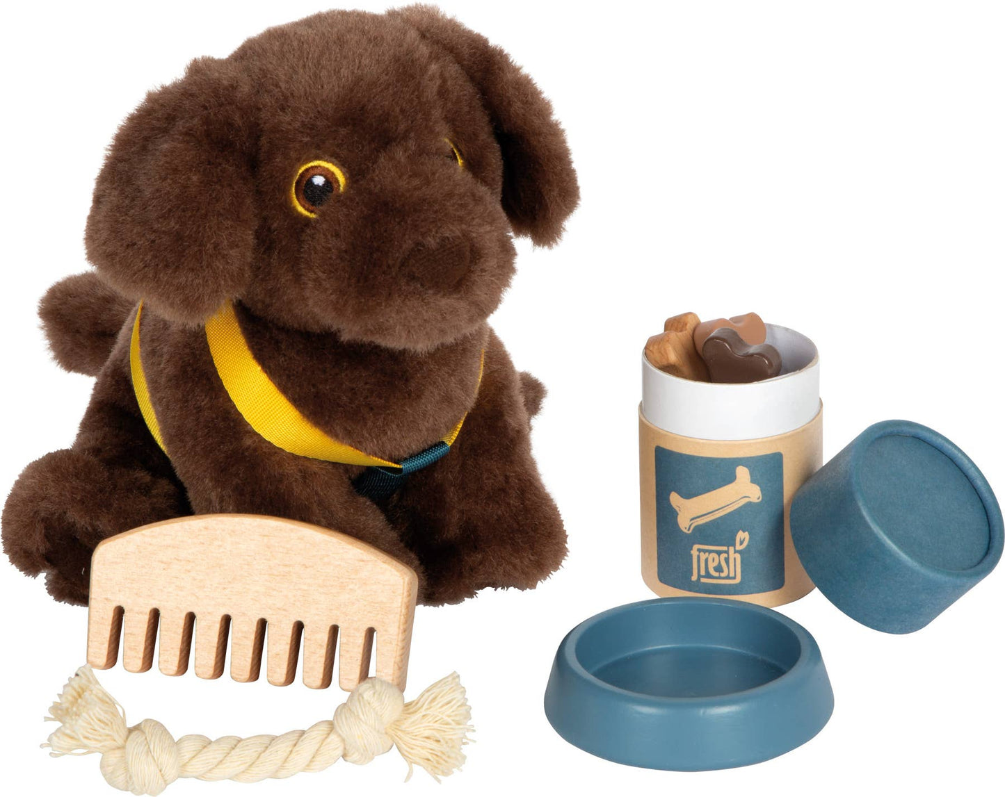 small foot small foot Hund med väska och grooming-kit | rollspel | träleksak
