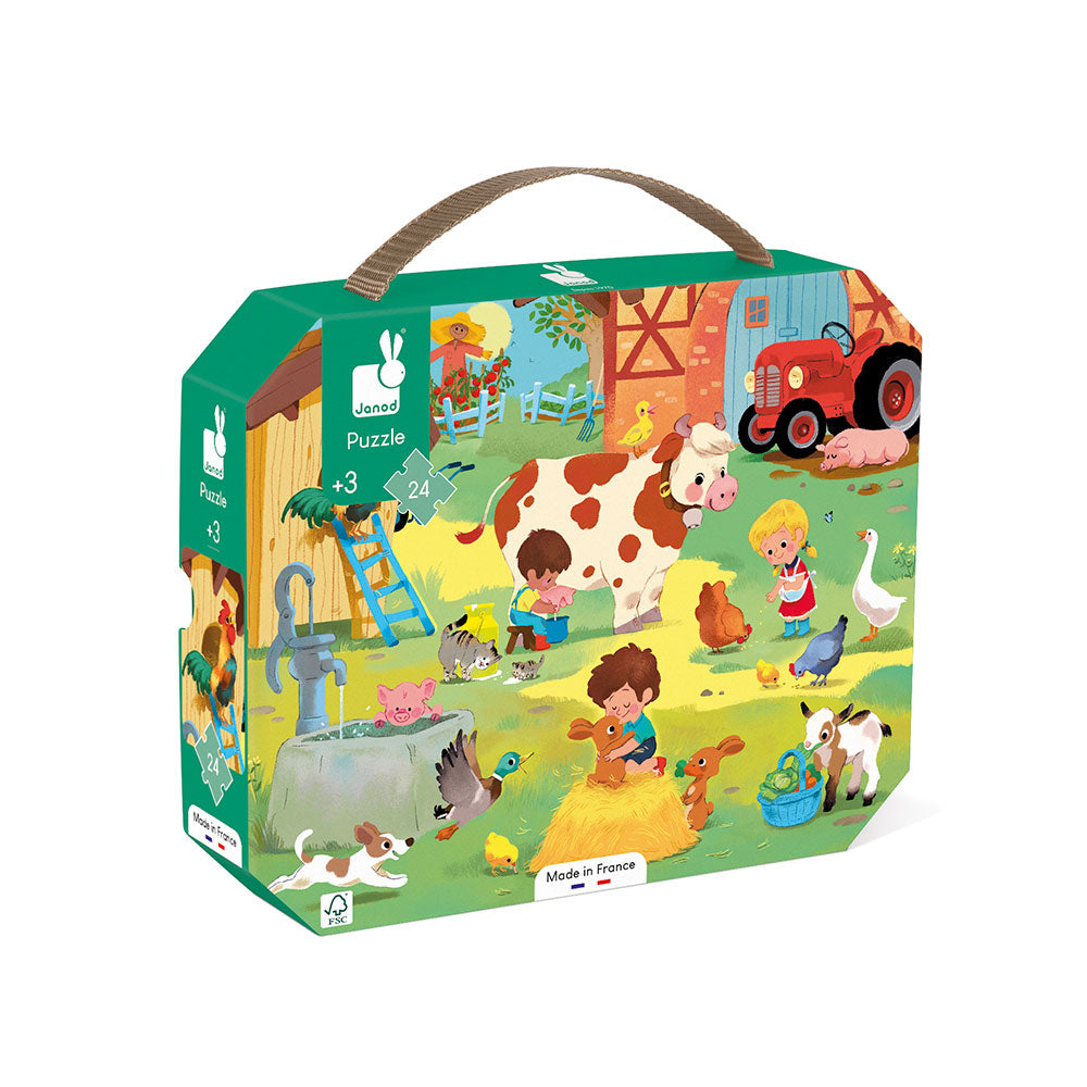 Janod 24-bitars Pussel Gård Flerfärgad