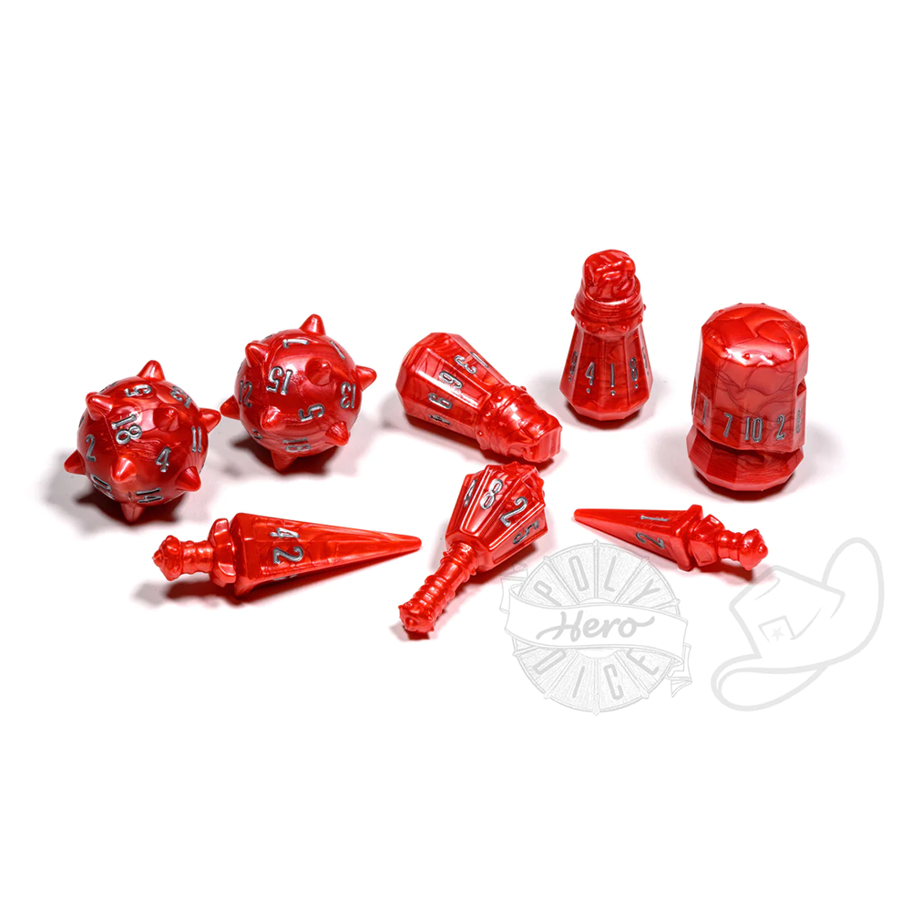 PolyHero Warrior 8 Dice Set Crimson Carnage