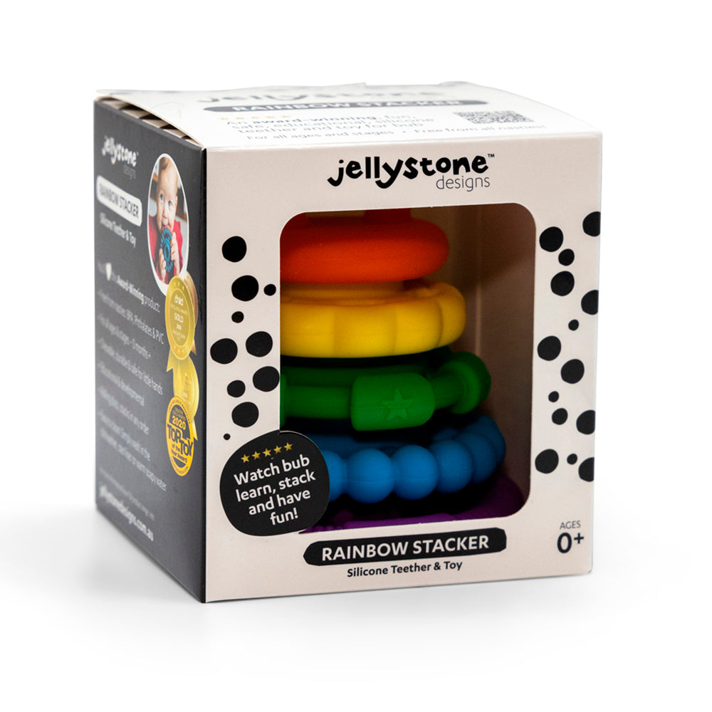 Jellystone Designs - Rainbow Stacker and Teether Toy - rainbow