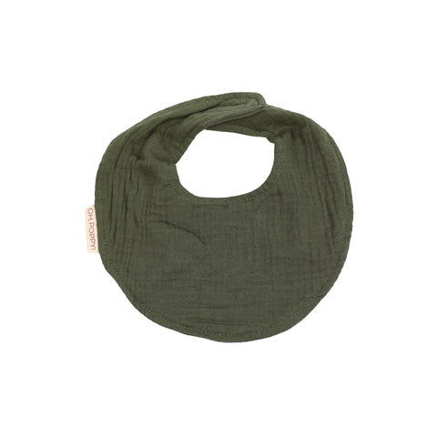 Oh, Poppy! JUNO DROOL BIBS 2-P Forest Green / Linen Beige