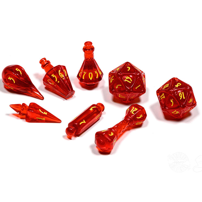 PolyHero Wizard 8 Dice Set Dragonfire