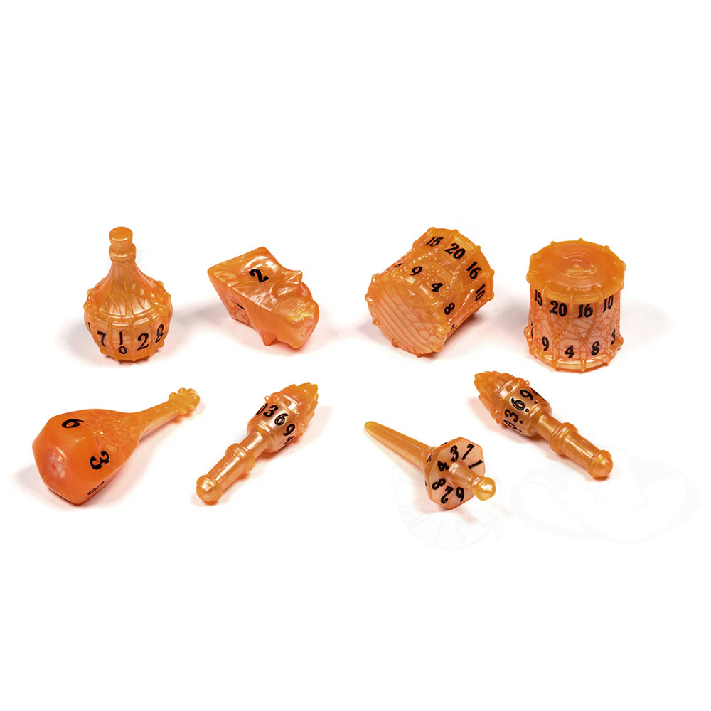 PolyHero Bard 8 Dice Set Amber Ale