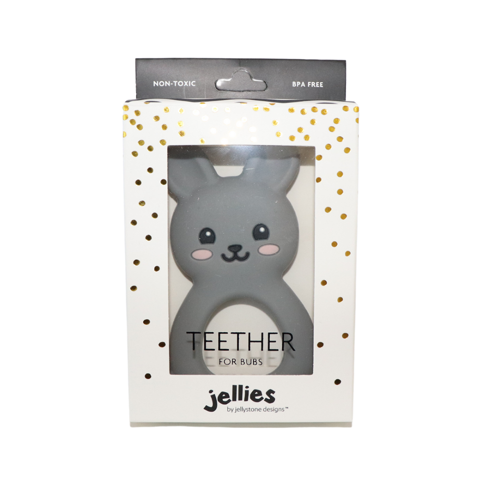 Jellystone Designs - Bunny Teether - soft grey