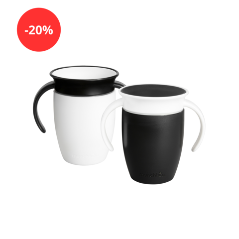 Munchkin Miracle 360 Trainer Cup 207 ml 2pkt Black/White