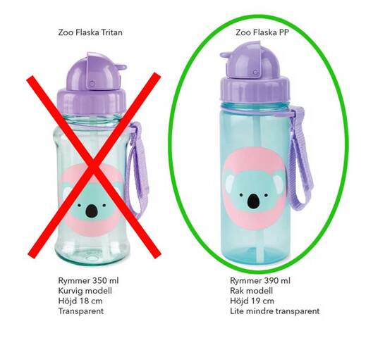 Skip Hop Sugrör t. Zoo Flaska PP "2pack"