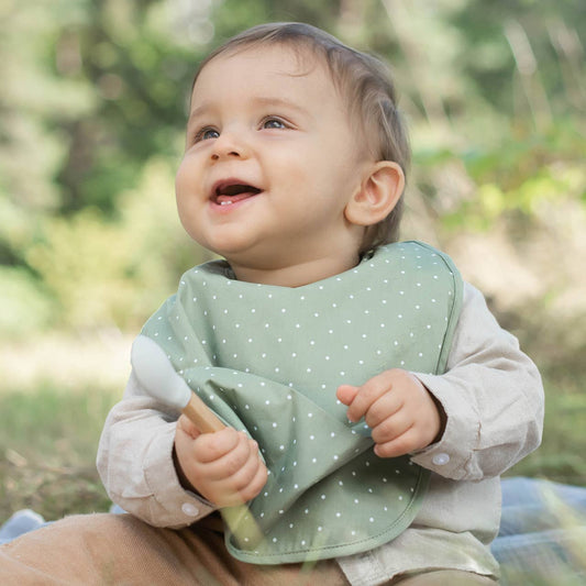 Summerville organic Ekologisk babyhaklapp Green Dotty