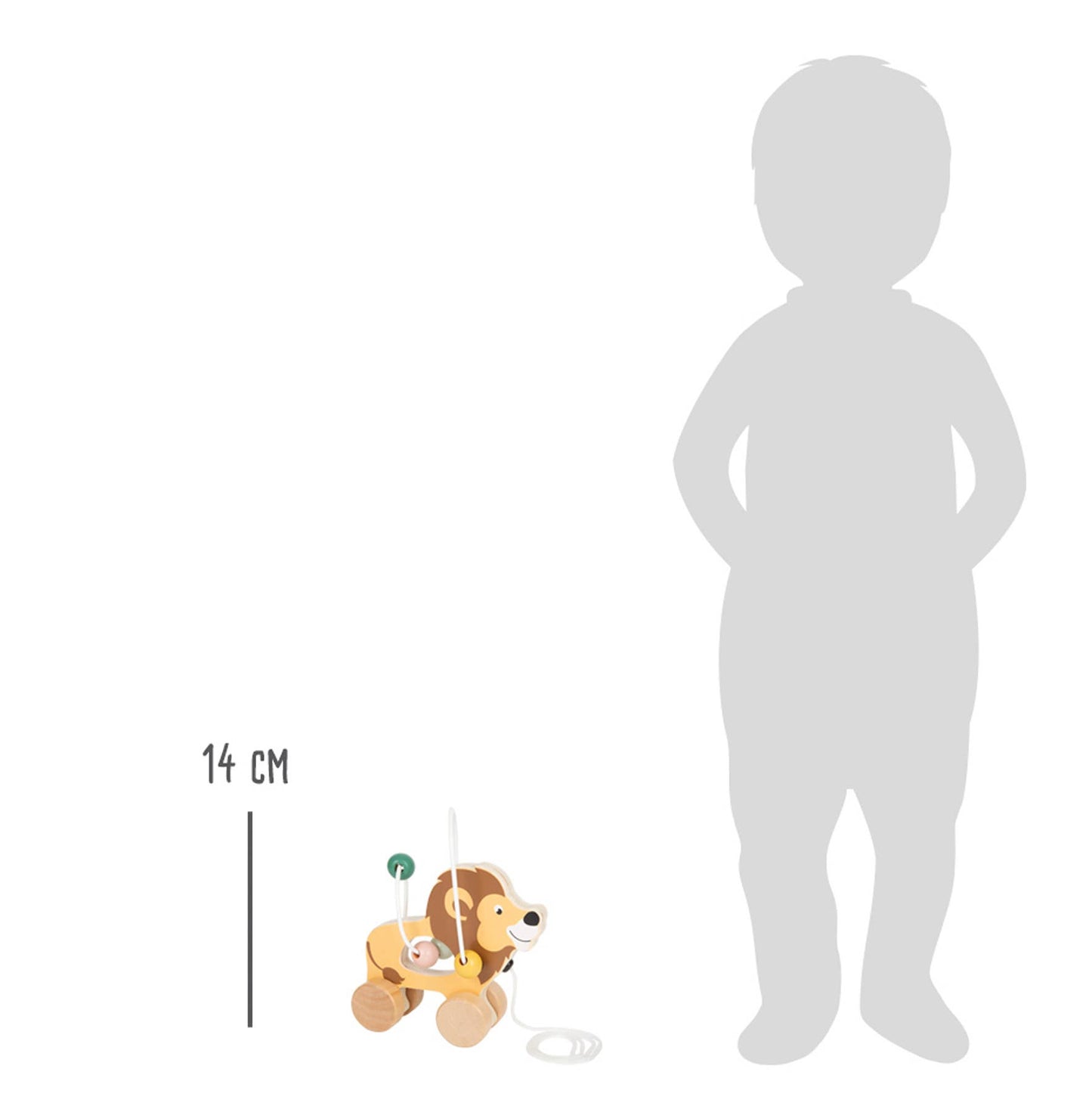 small foot Lion pull leksak med motorik loop ”Safari” | trä