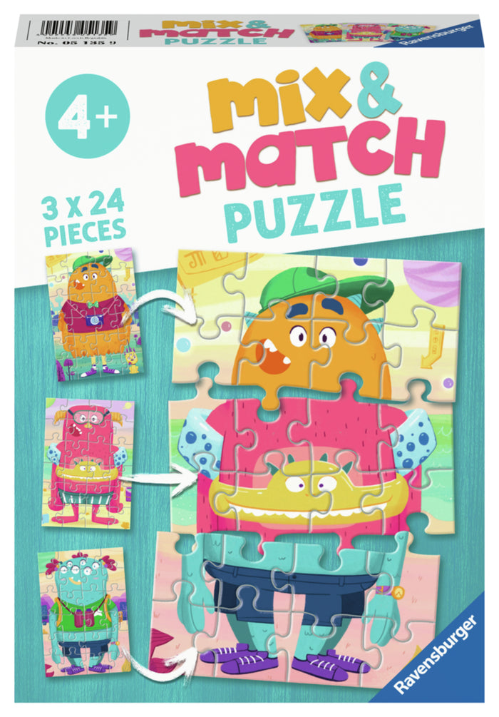 Ravensburger pussel - Mix & Match: Monsters 3x24 bitar