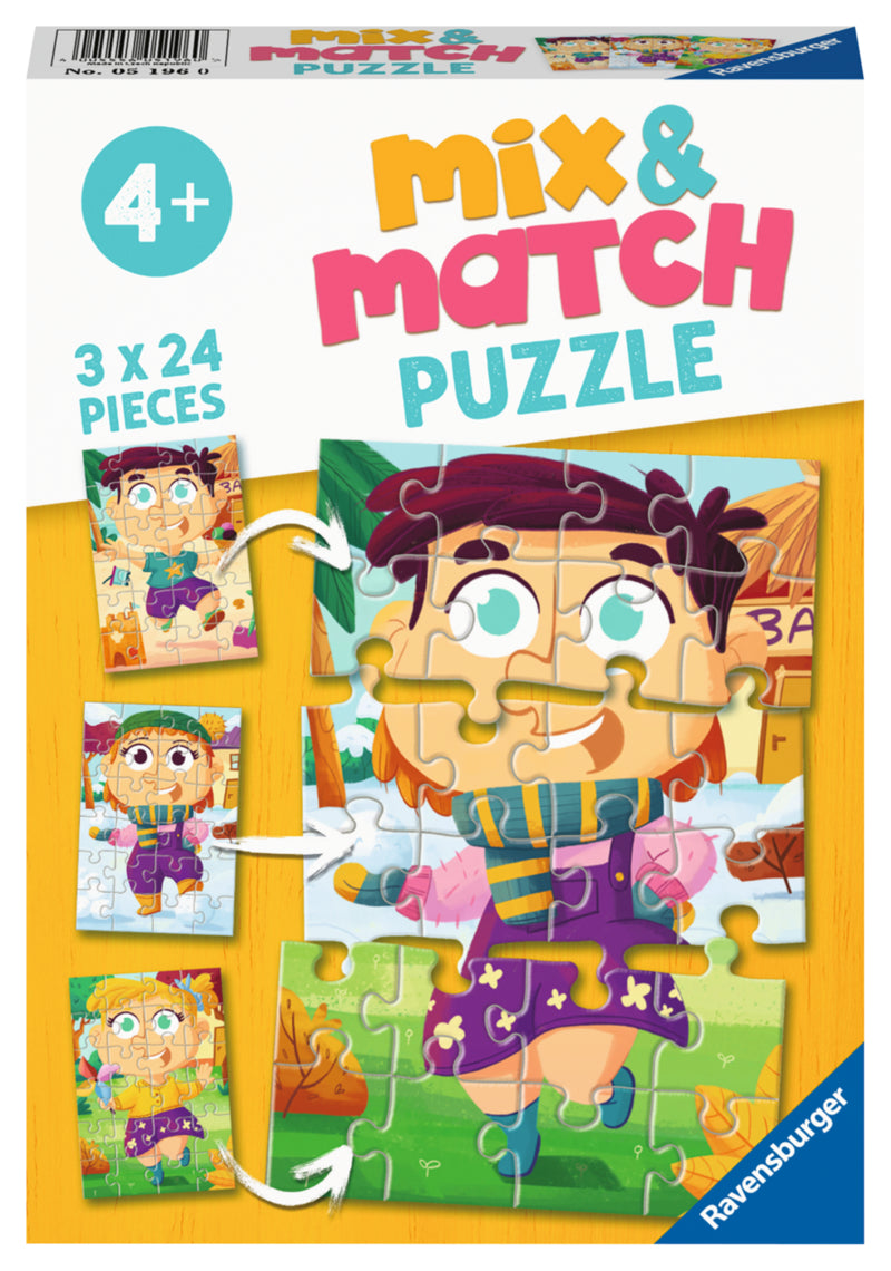 Ravensburger pussel - Mix & Match Colorful Clothes 3x24 bitar