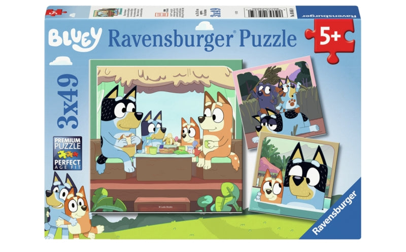 Ravensburger pussel - Bluey?s Adventures! 3x49 bitar