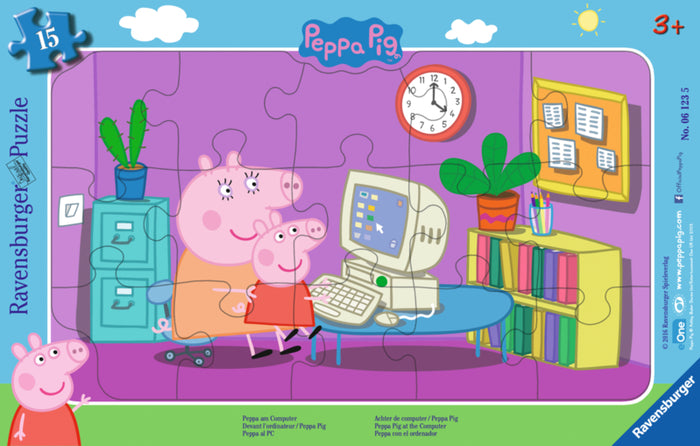 Ravensburger pussel - Peppa In Front Of The Computer 15 bitar
