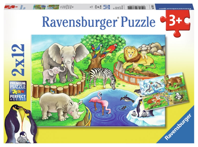 Ravensburger pussel - Animals In The Zoo 2x12 bitar