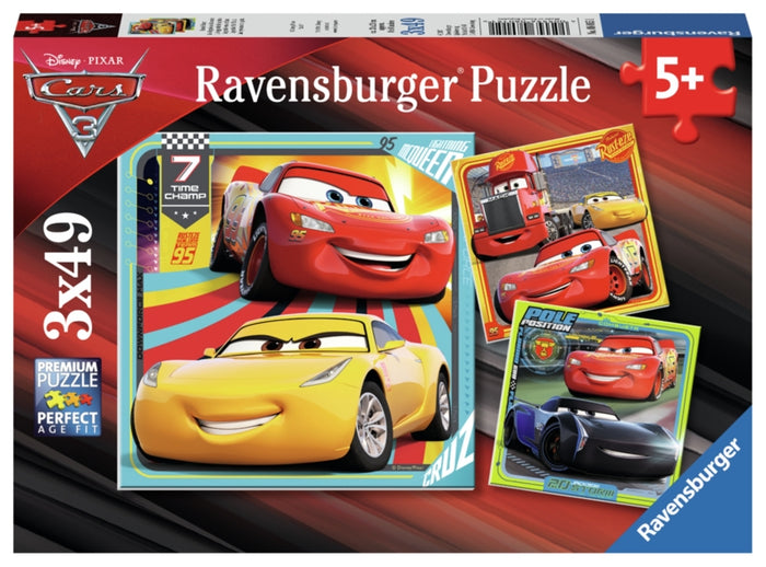 Ravensburger pussel - Cars Legends Of The Track 3x49 bitar