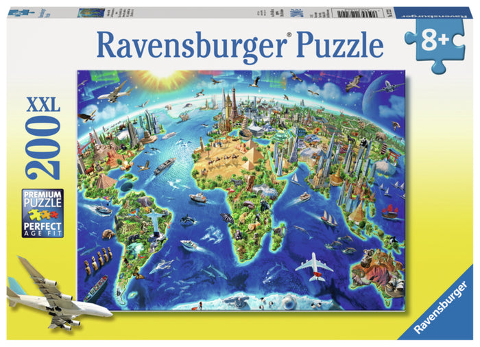 Ravensburger pussel - World Landmarks Map 200 bitar