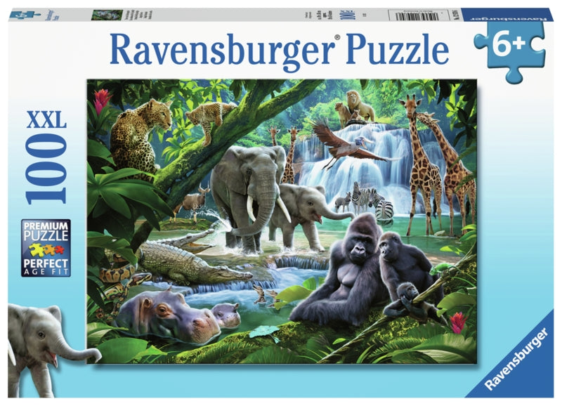 Ravensburger pussel - Jungle Families 100 bitar